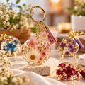 Floral Resin Keychain